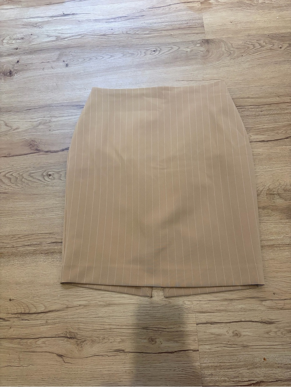 Express Beige Pinstripe Pencil Skirt